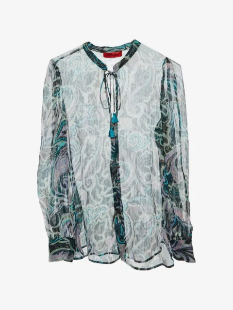 MAX&Co. printed tie-up neck detail blouse