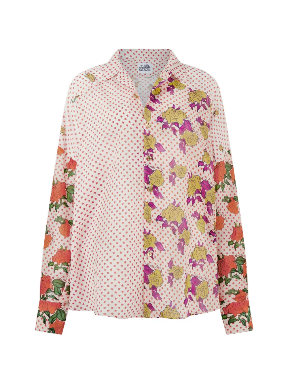 Donde Esteban floral-print cotton shirt - Weiß