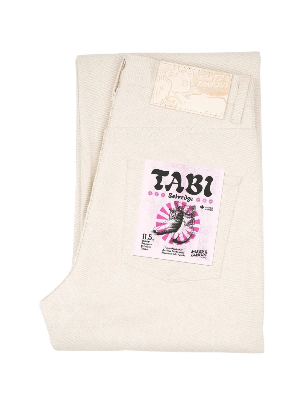 Naked and Famous Strong Guy Tabi selvedge denim jeans - Toni neutri