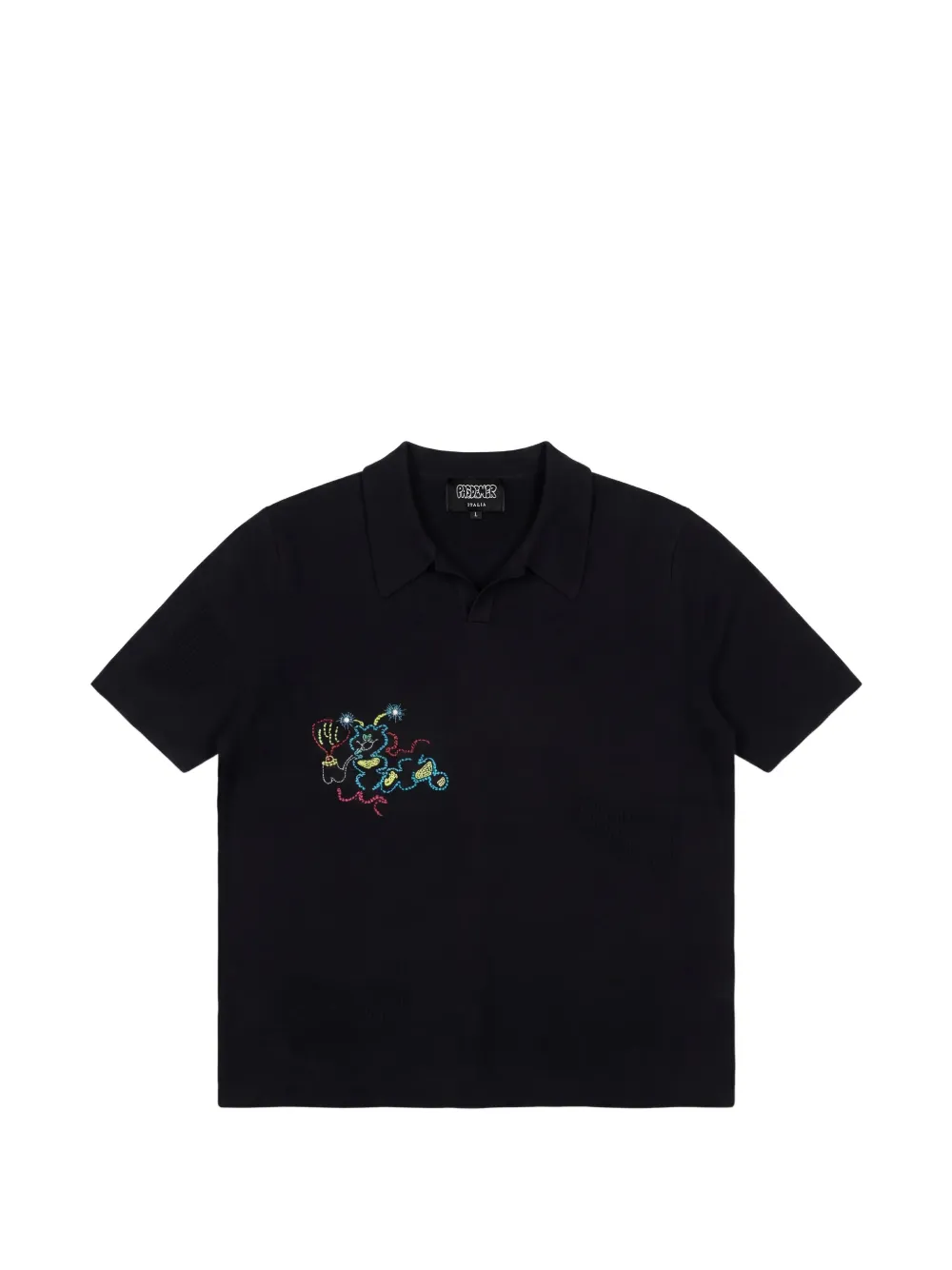 Pas de Mer Caterpillar embroidered cotton polo shirt - Nero