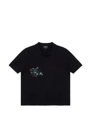 Supreme twill-appliqué Polo Shirt | Black | FARFETCH