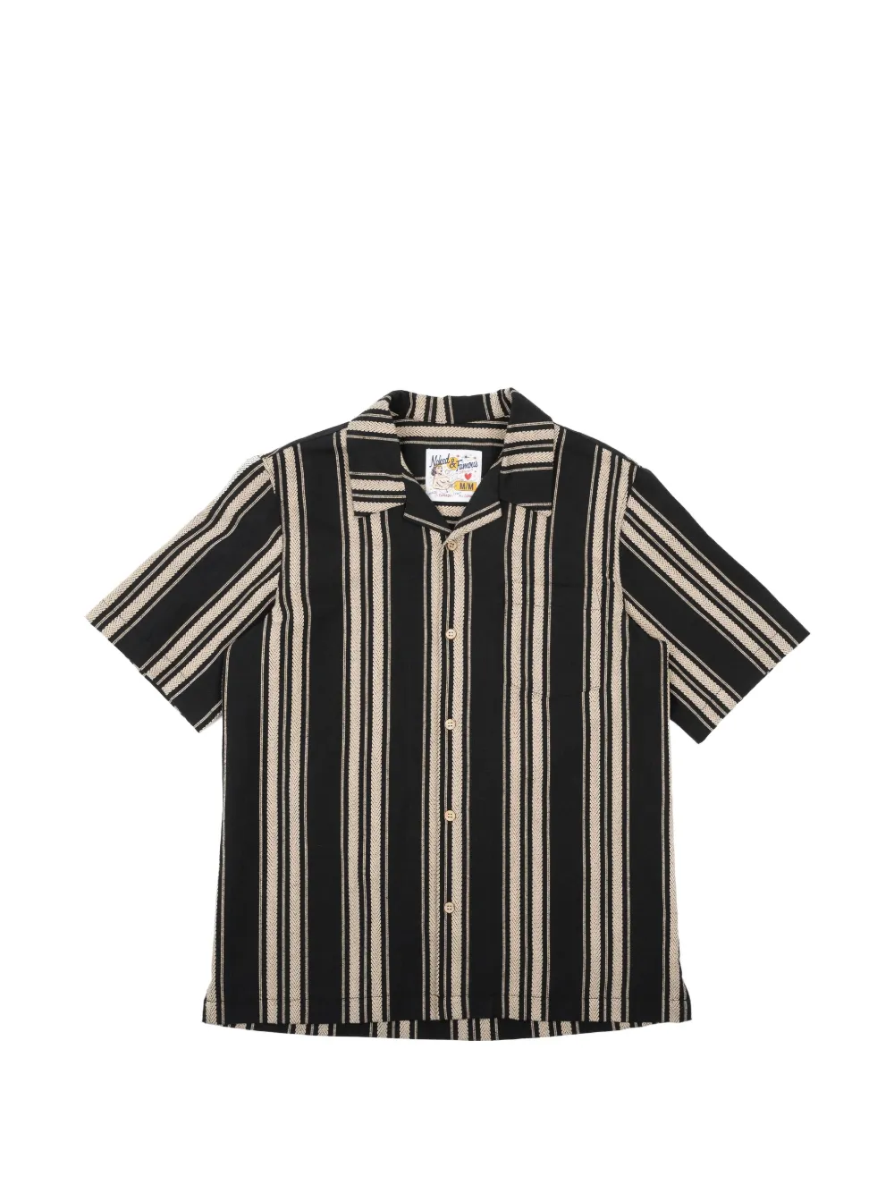 Naked and Famous Aloha short-sleeve cotton shirt - Nero