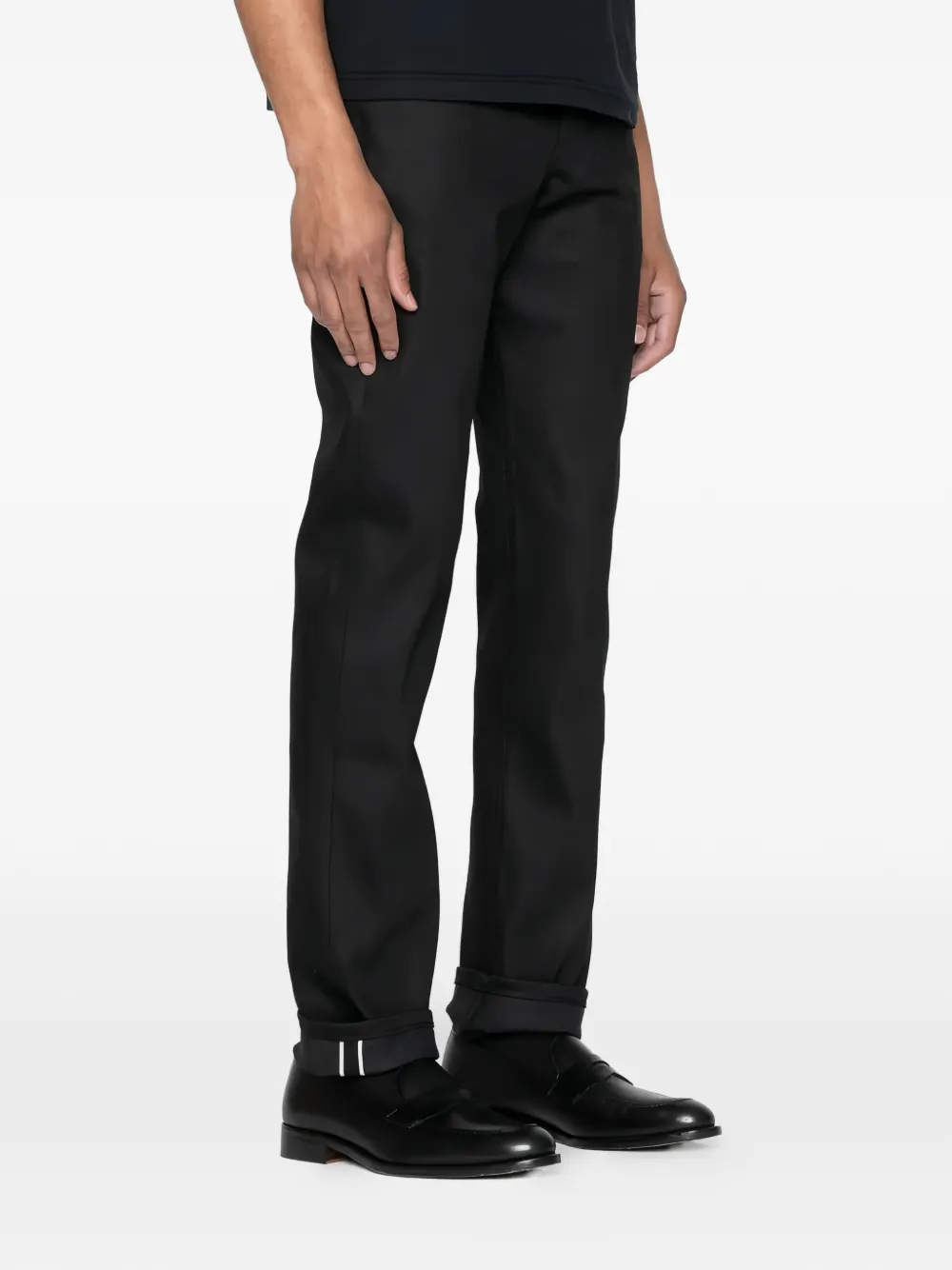 Naked and Famous Weird Guy Black Cobra stretch-selvedge denim jeans Zwart