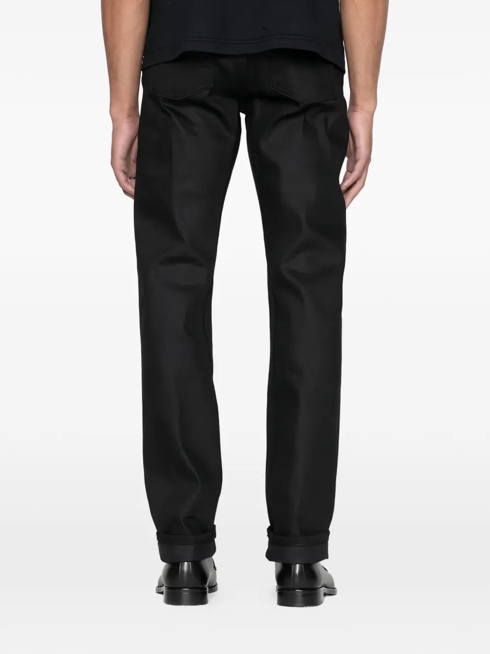Naked and Famous Weird Guy Black Cobra stretch-selvedge denim jeans Zwart