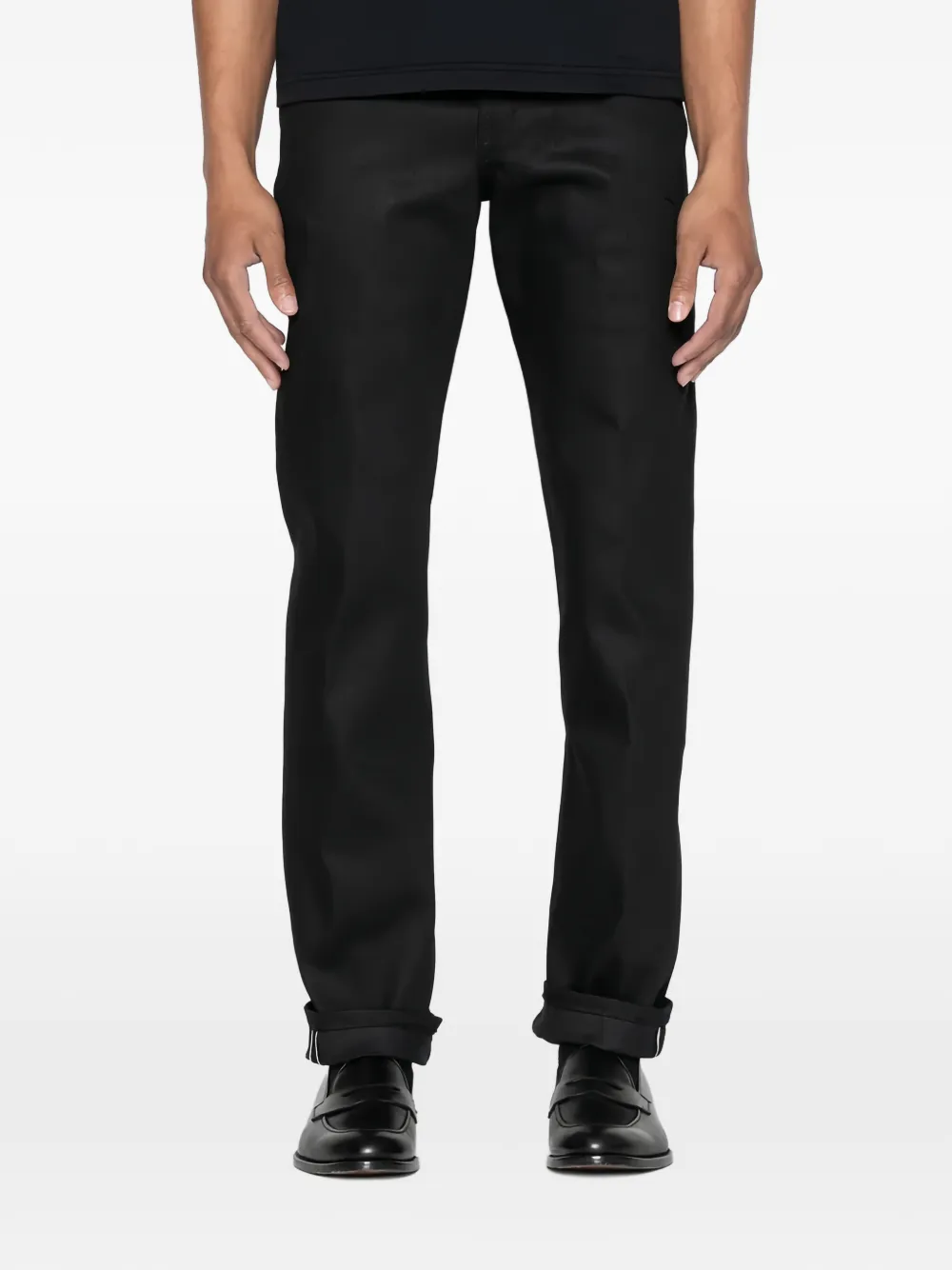 Naked and Famous Weird Guy Black Cobra stretch-selvedge denim jeans - Nero