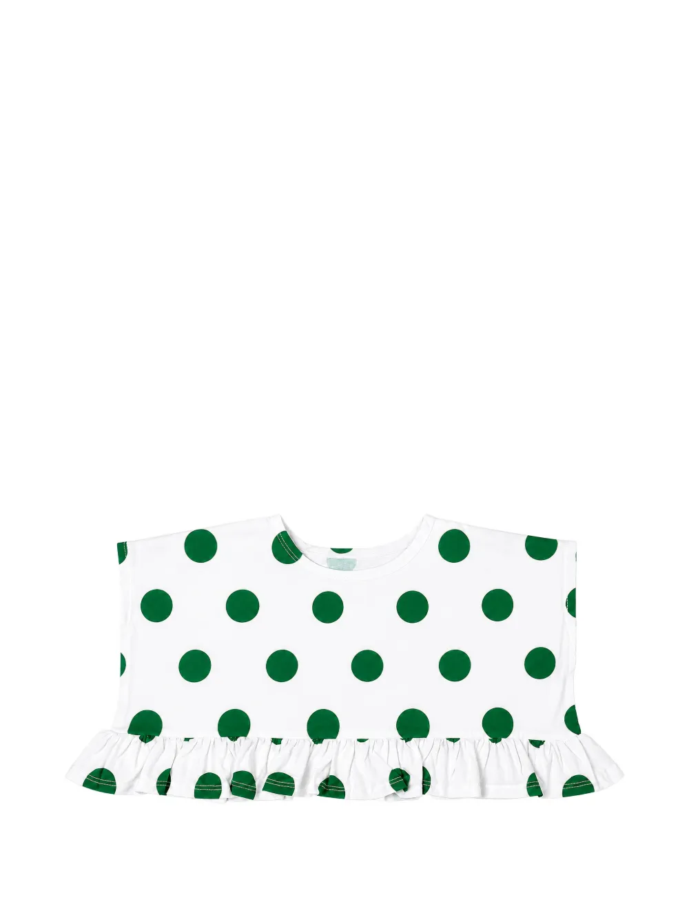 Cucu Lab polka-dot ruffled T-shirt - Bianco
