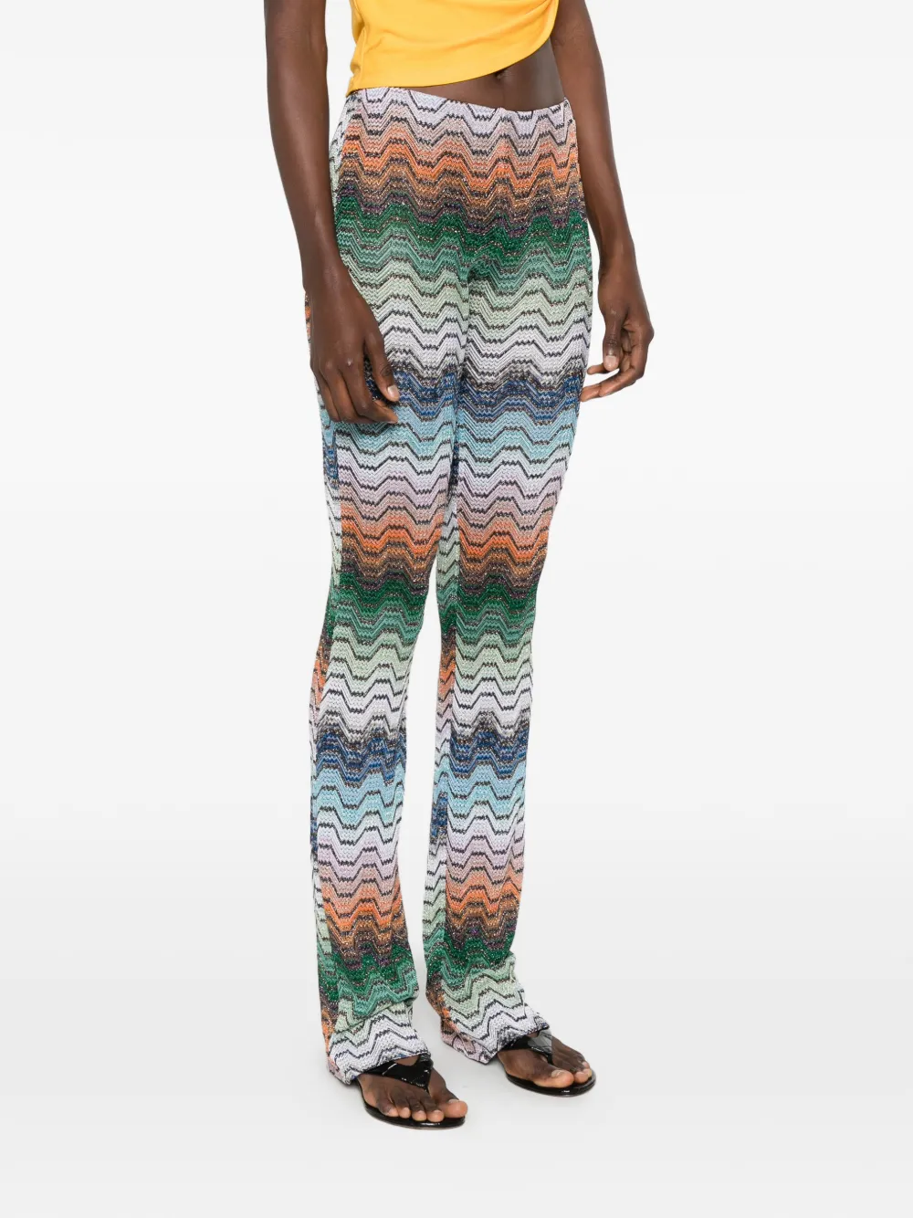 Missoni Broek met zigzagpatroon Groen