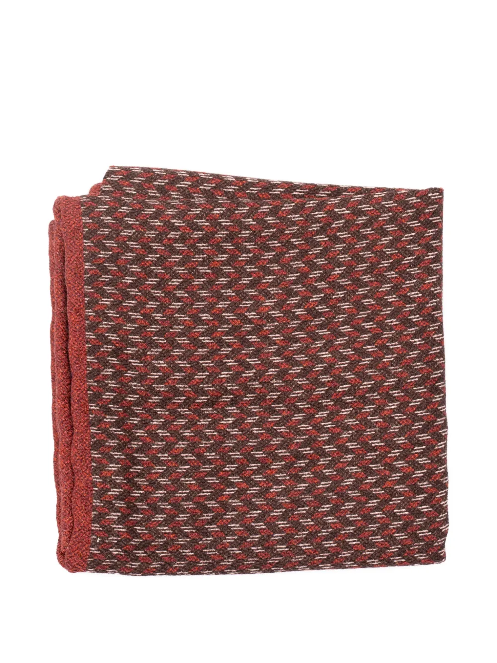 Brunello Cucinelli geometric-pattern pocket square - Rosso