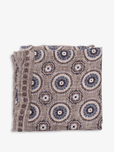 Brunello Cucinelli silk pocket square with medallion design