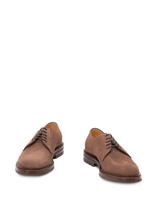Brunello Cucinelli Suede Derby Shoes | Brown | FARFETCH