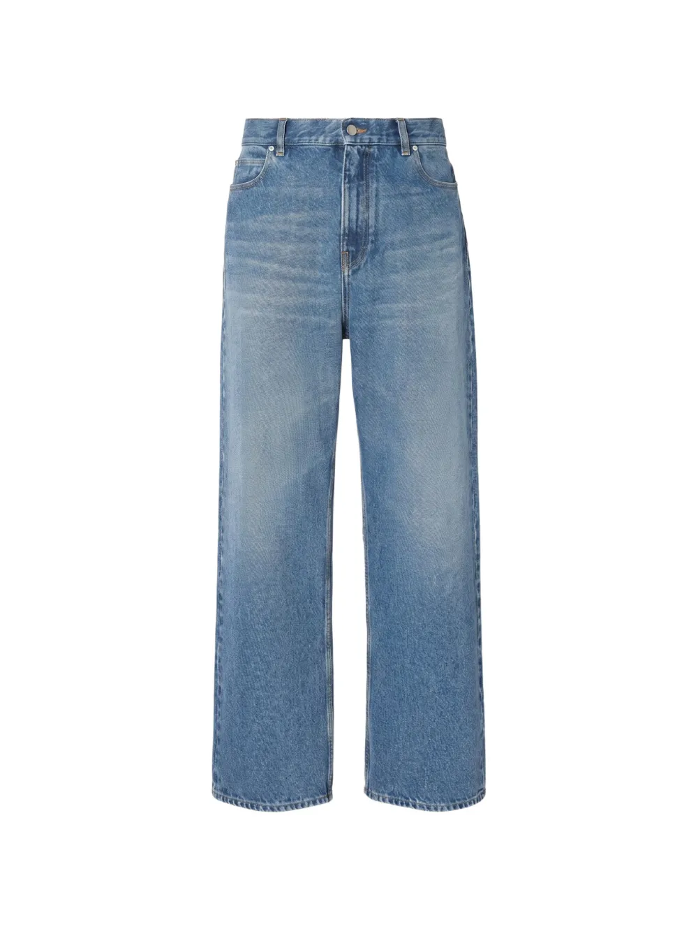 FENDI logo-patch straight-leg jeans - Blu