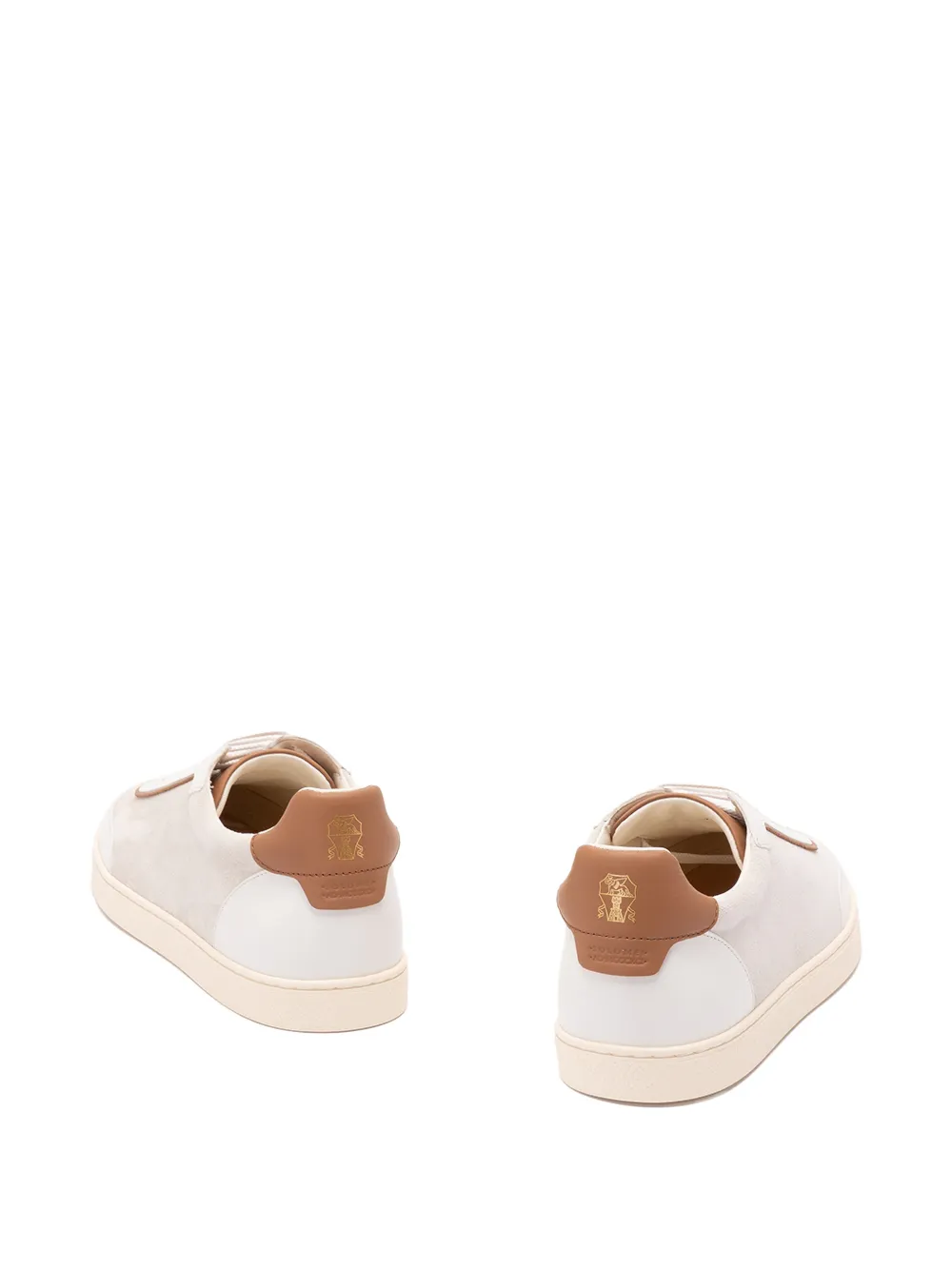 Brunello Cucinelli leather panelled low-top sneakers Beige