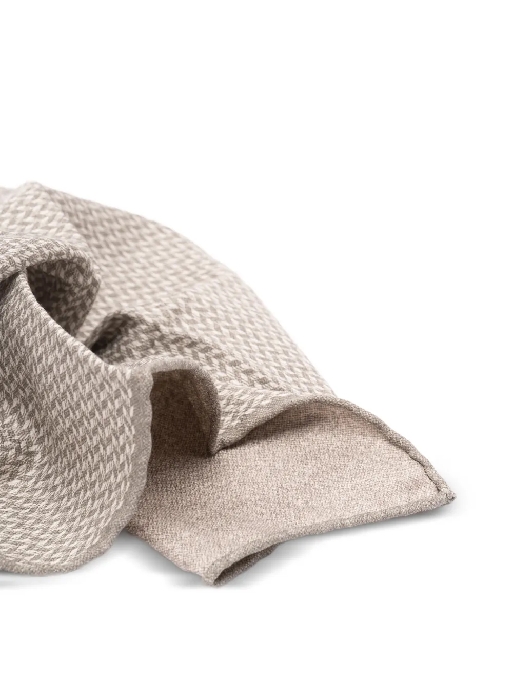 Brunello Cucinelli Sjaal met chevron streep en zak Beige