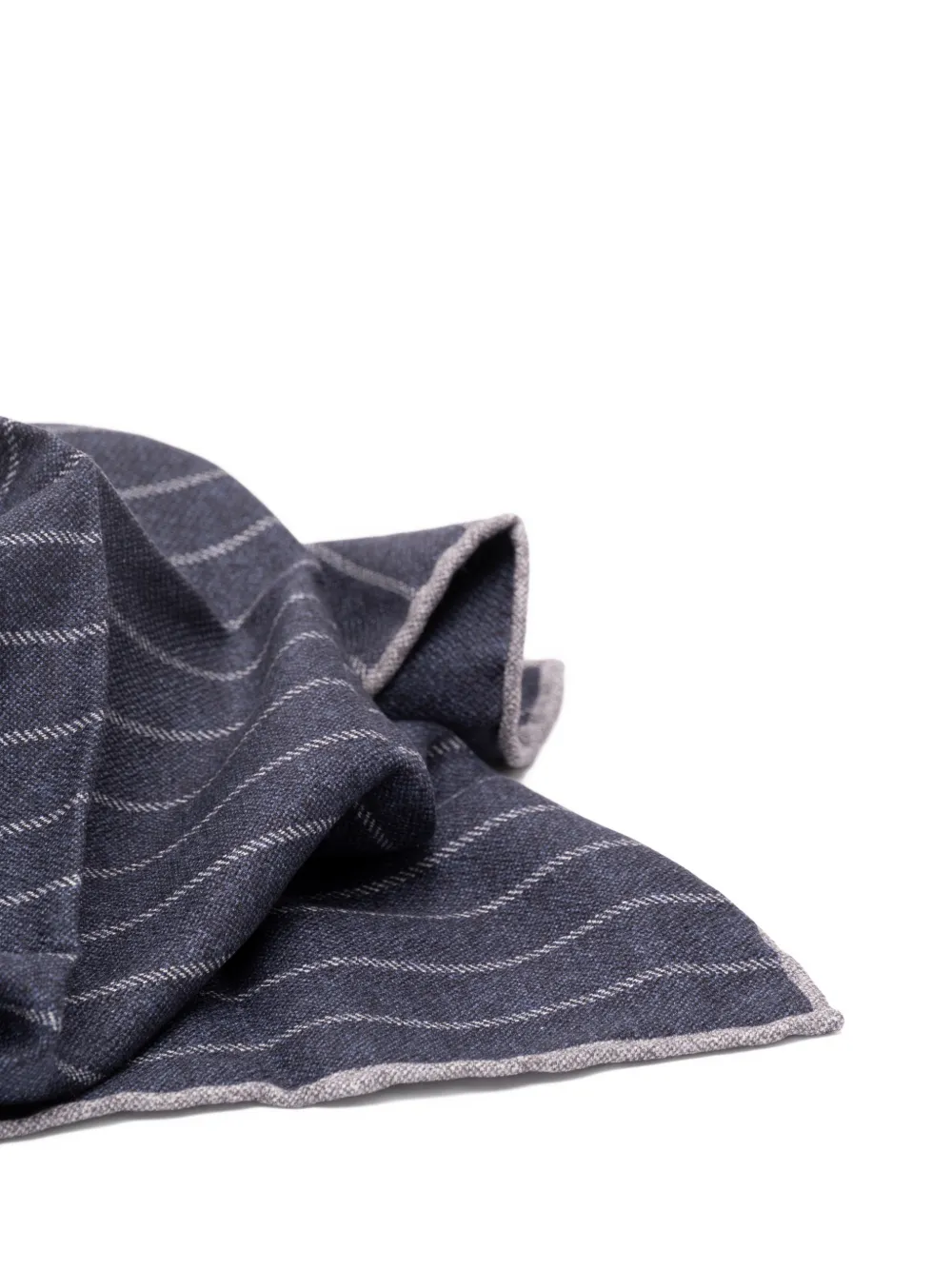 Brunello Cucinelli Zijden pochet met krijtstreep Blauw