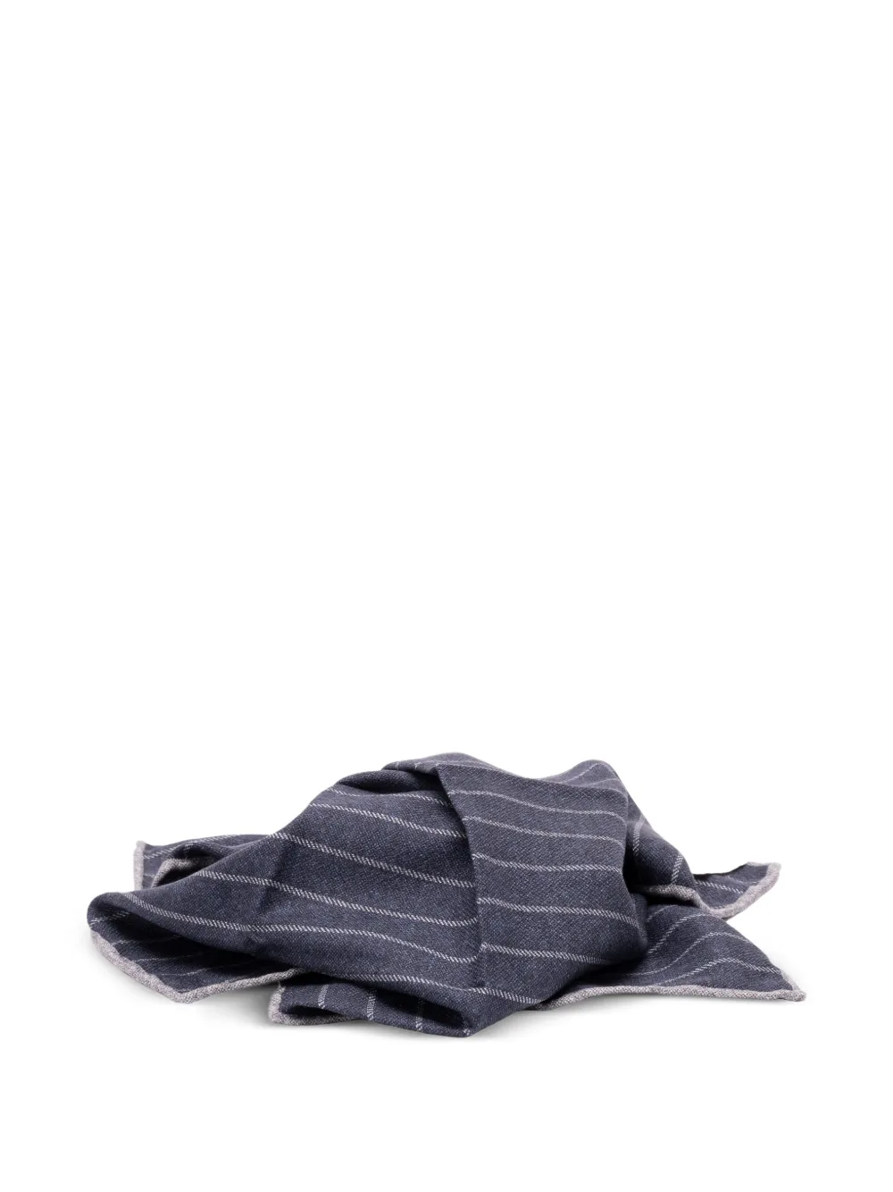 Brunello Cucinelli Zijden pochet met krijtstreep Blauw