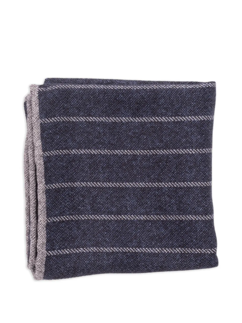 Brunello Cucinelli pinstriped silk pocket square - Blu