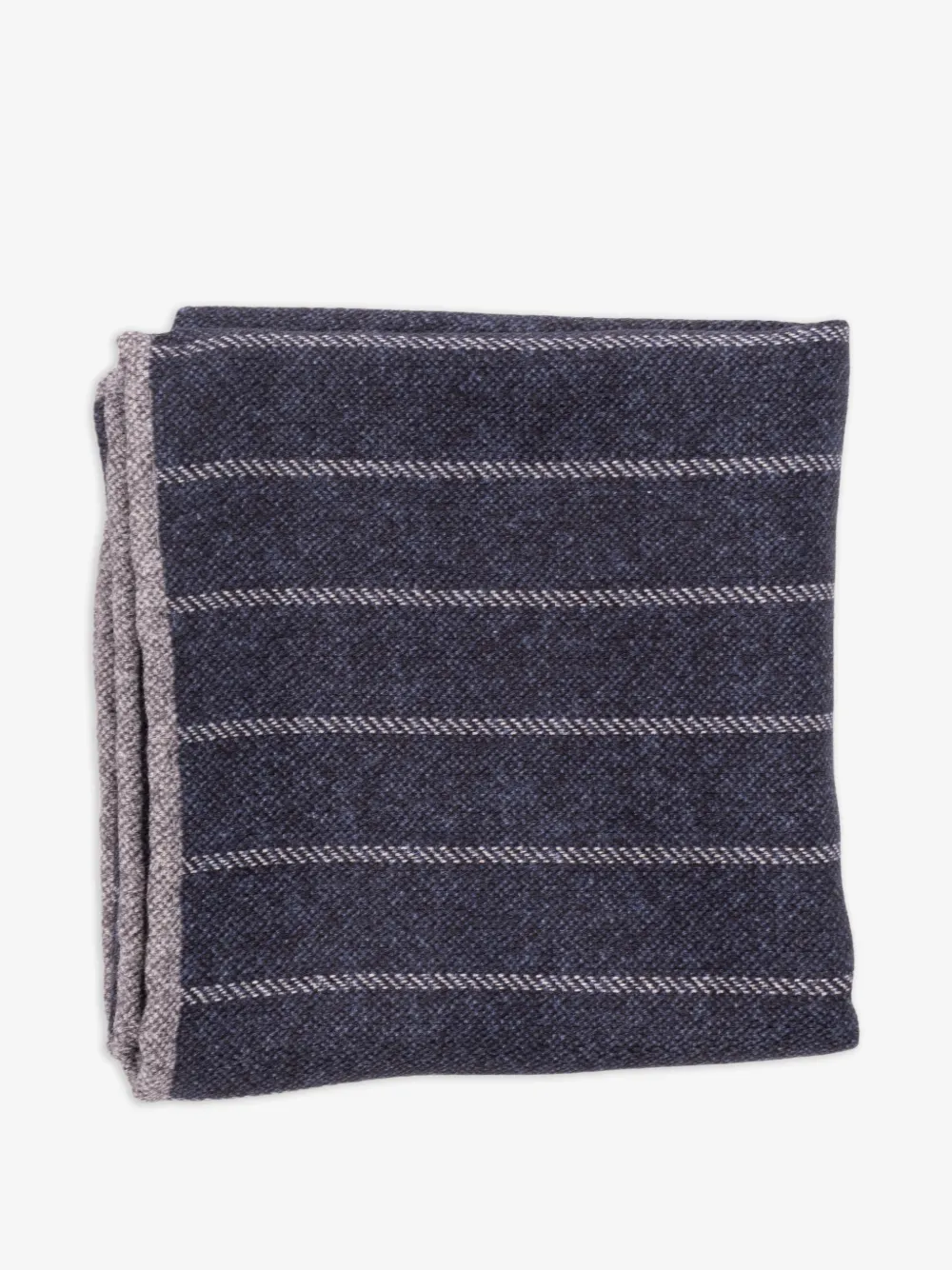 Brunello Cucinelli pinstriped silk pocket square | Blue | Image 1