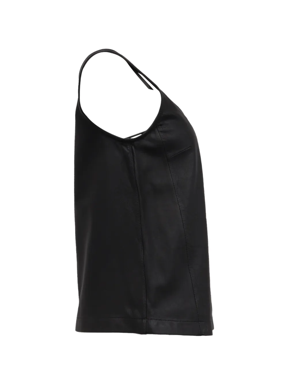 Pre-owned Marc Jacobs Vintage Sleeveless Leather Blouse In Black