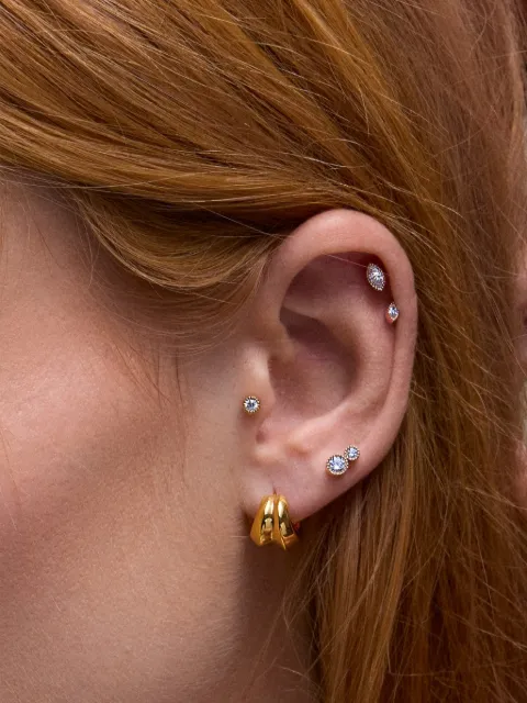 Dinny Hall pendientes de aro Iceni dobles