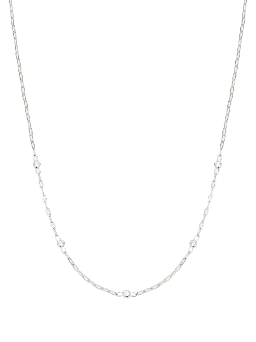 Dinny Hall white sapphire paperclip chain necklace - Argento