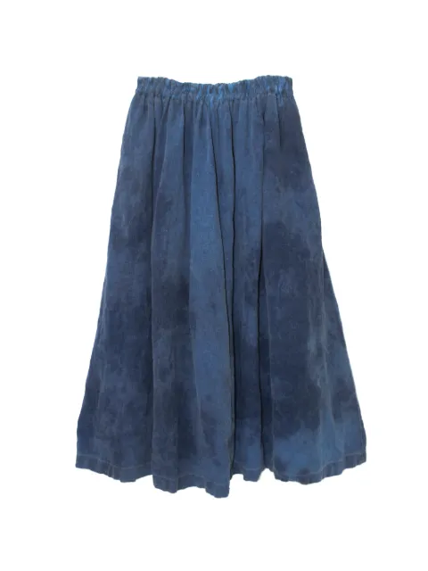 Anntian tie-dye linen long skirt