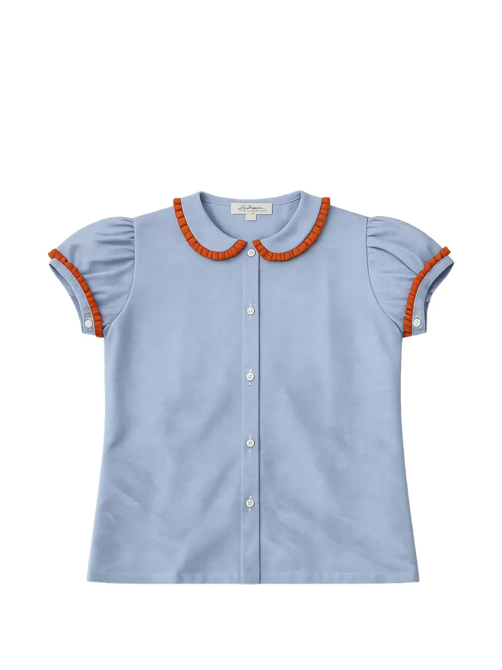 Mariella Ferrari ruffle-trim puff-sleeve blouse - Blu