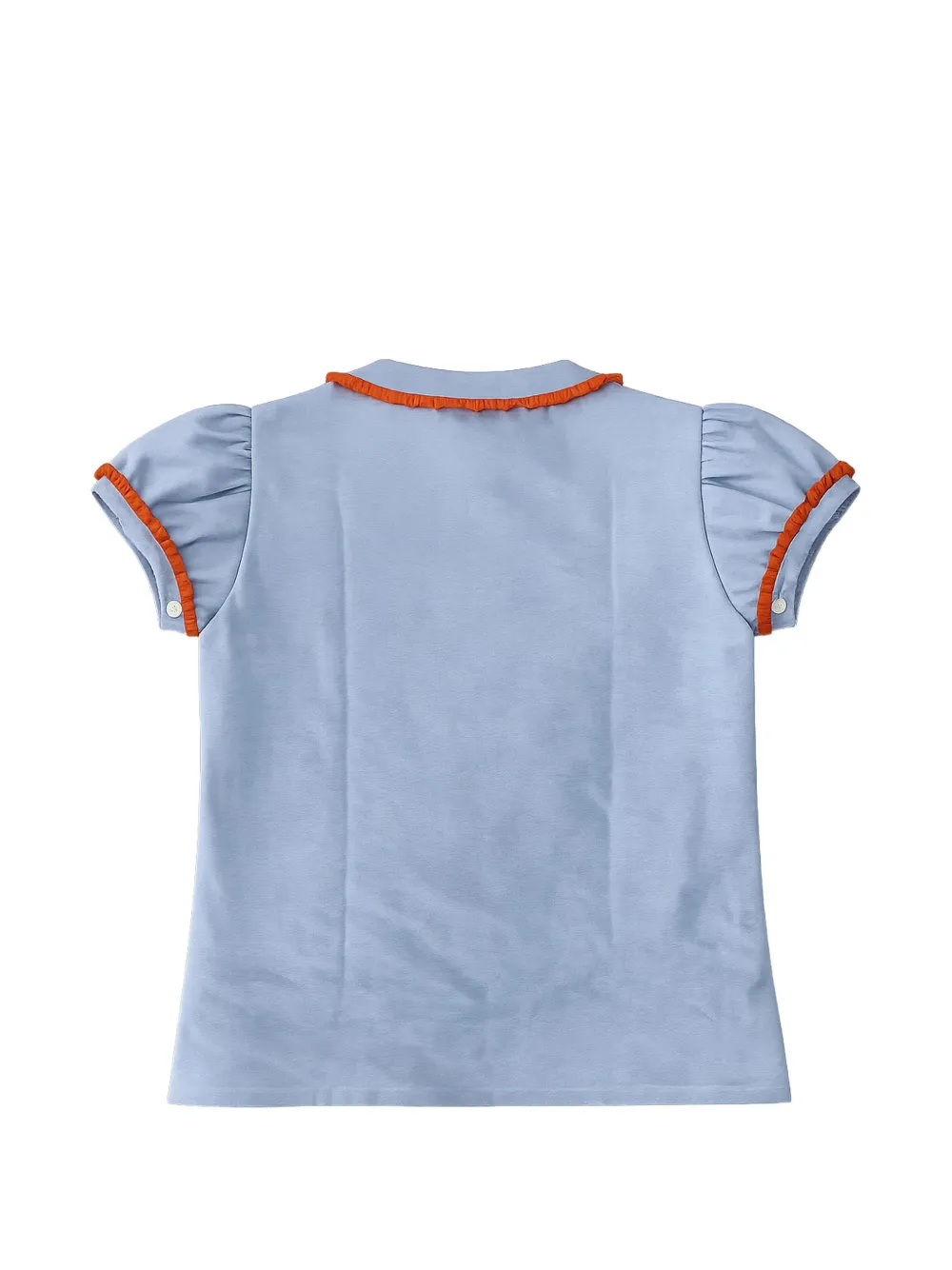 Mariella Ferrari Blouse met pofmouwen en ruches Blauw