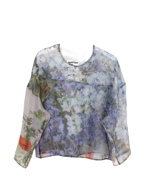 Anntian floral-print chiffon sweater