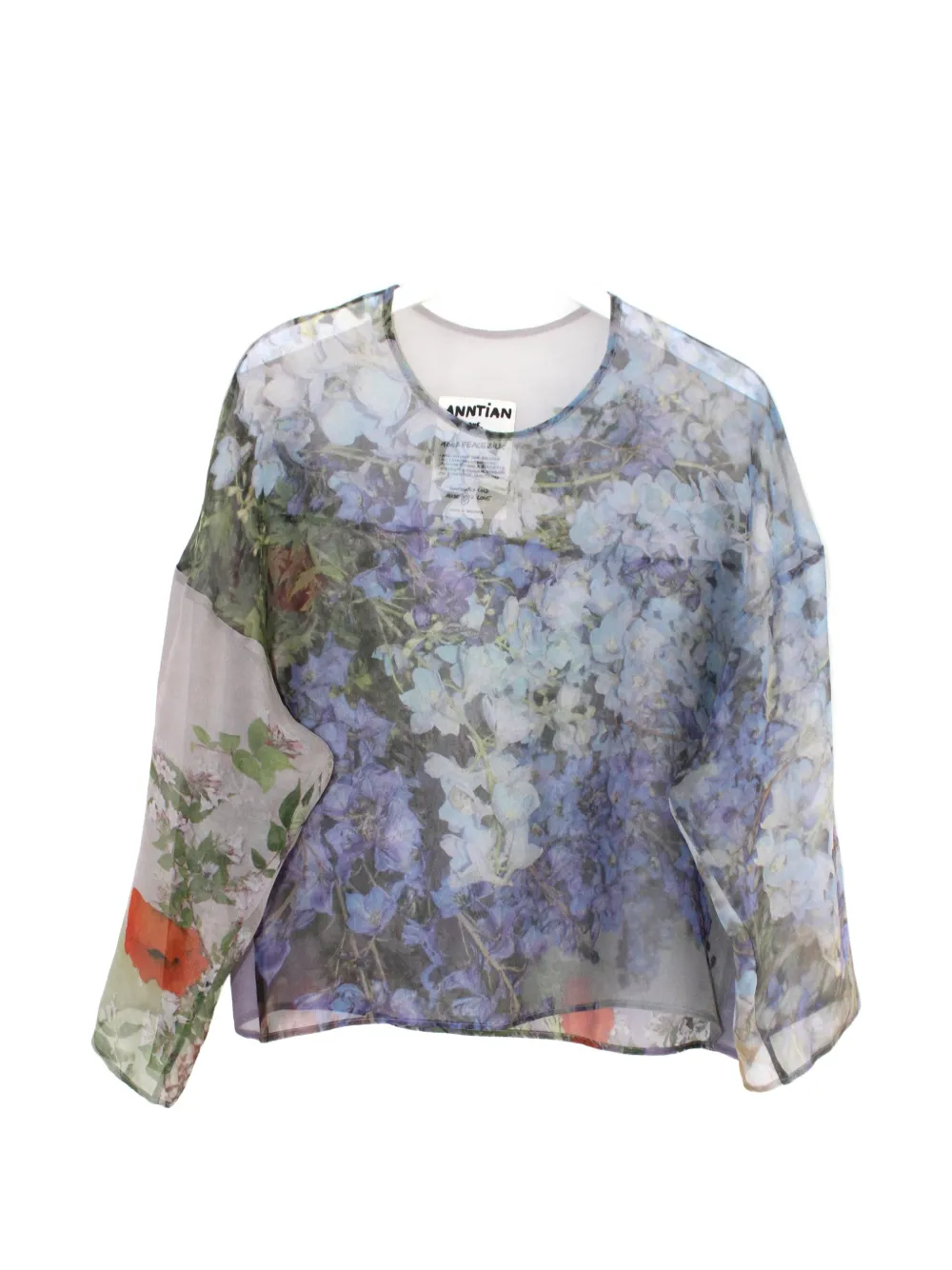 Anntian floral-print chiffon sweater - Blu