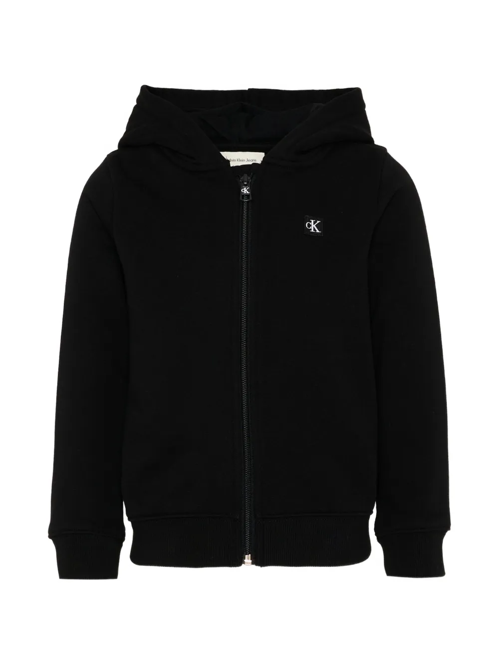 Calvin Klein Kids logo-patch zip-up hoodie - Nero