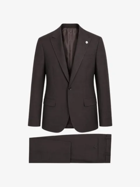 RAMON SANJURJO flower-pin single-breasted suit