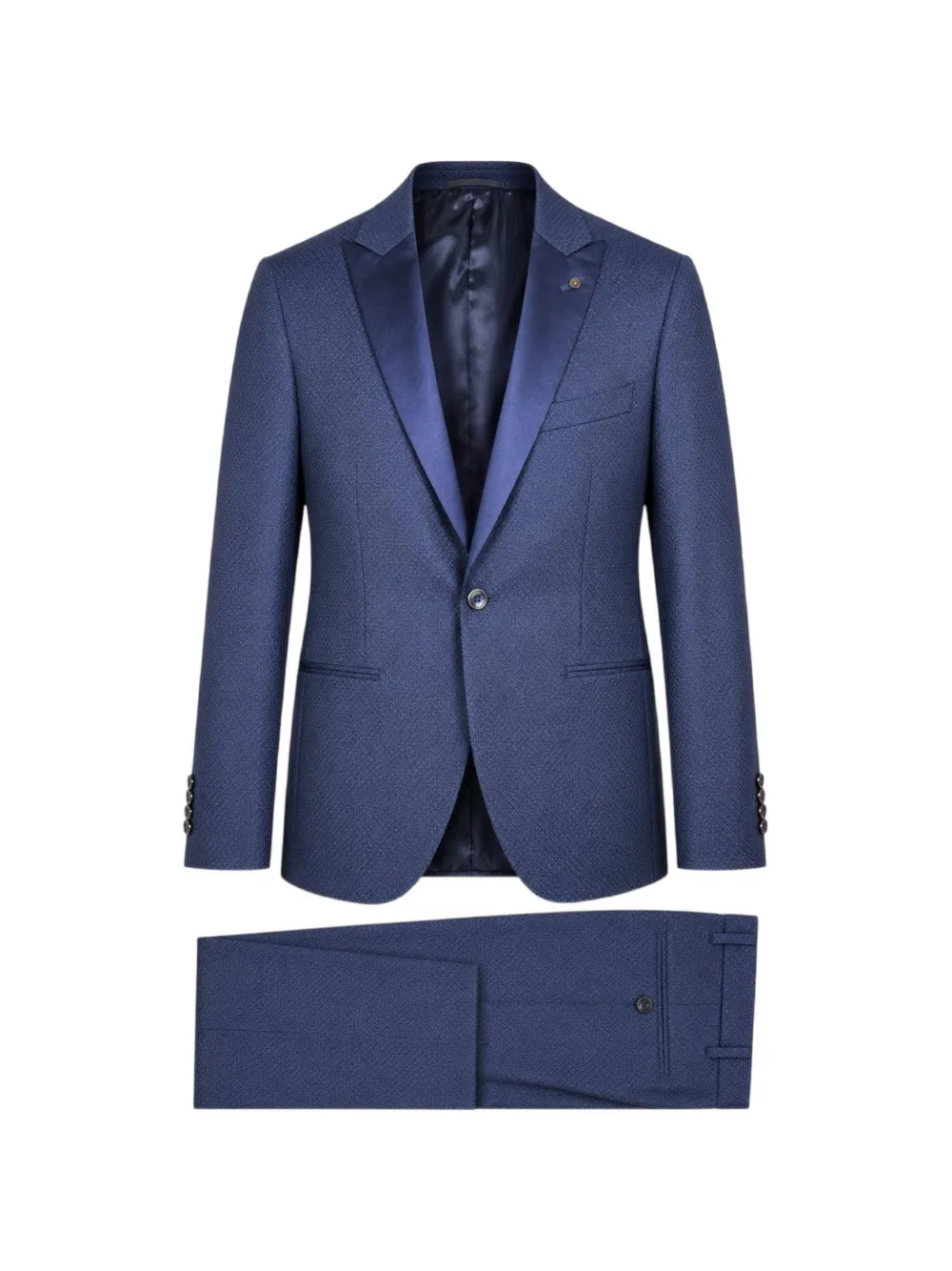 LUIGI BIANCHI MANTOVA diamond-patterned peak-lapel suit - Blu