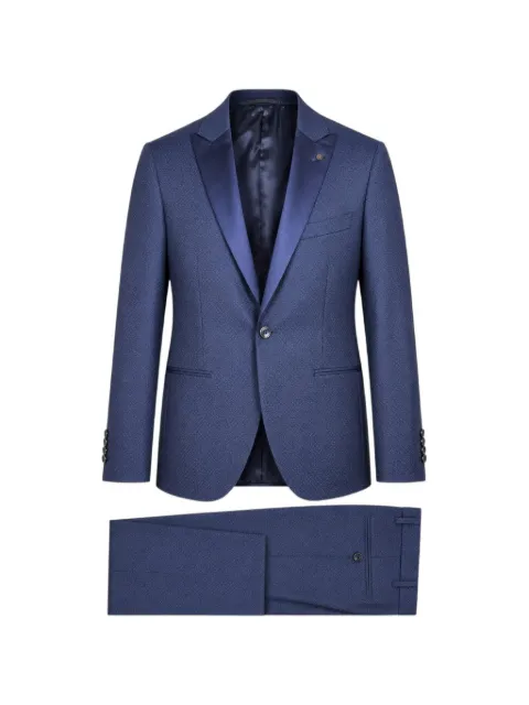 LUIGI BIANCHI MANTOVA diamond-patterned peak-lapel suit