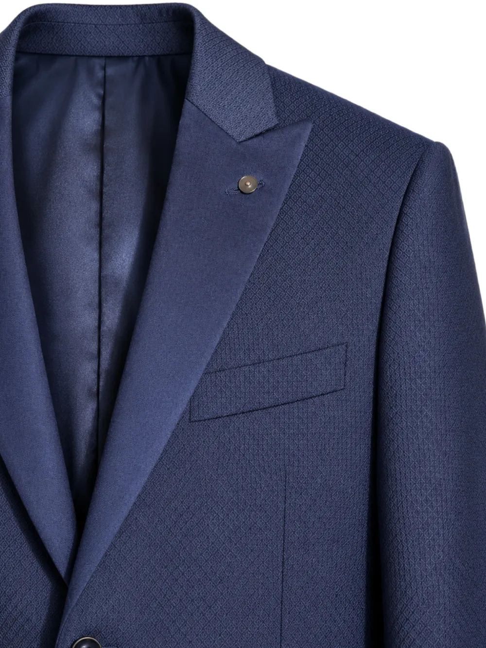LUIGI BIANCHI MANTOVA Pak met puntige revers en diamant-patroon Blauw