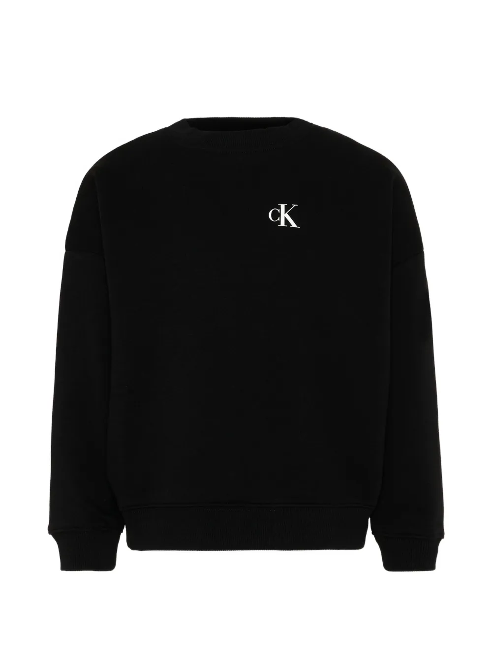 Calvin Klein Kids logo-print drop-shoulder sweatshirt - Schwarz