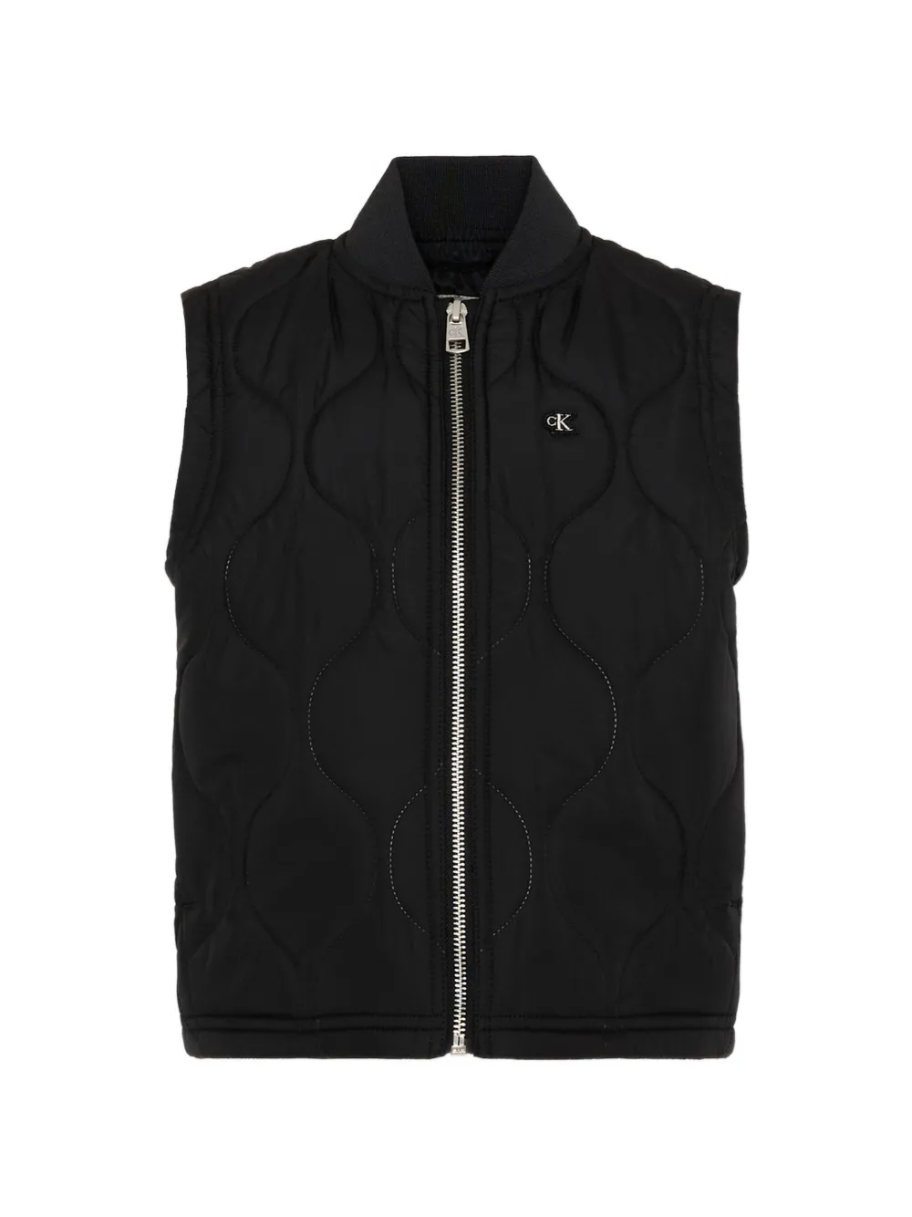 Calvin Klein Kids logo-patch quilted gilet - Schwarz