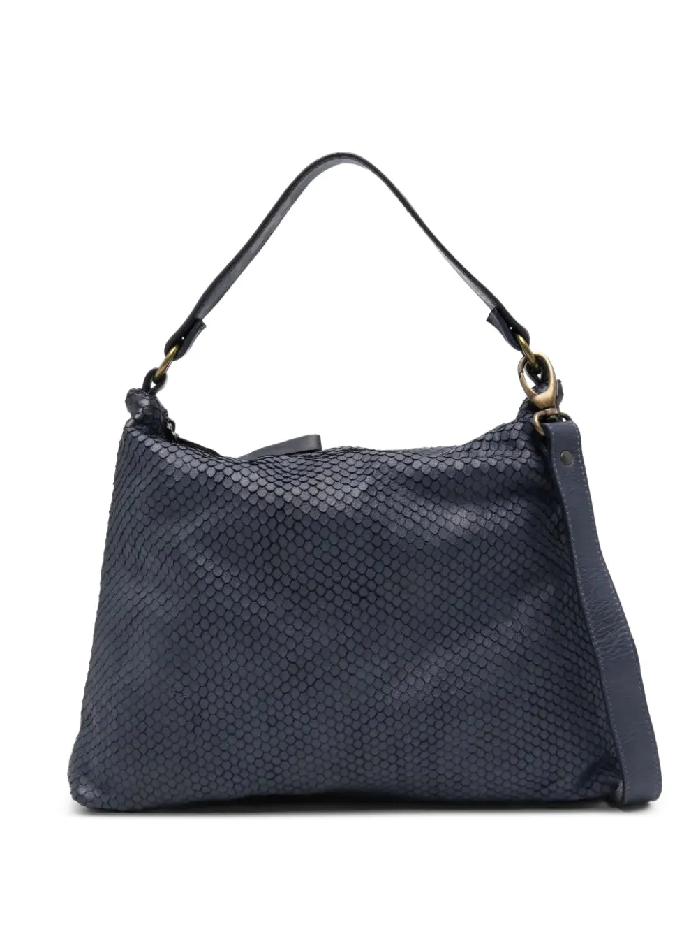 SOMMET Corda scale-texture shoulder bag - Blu