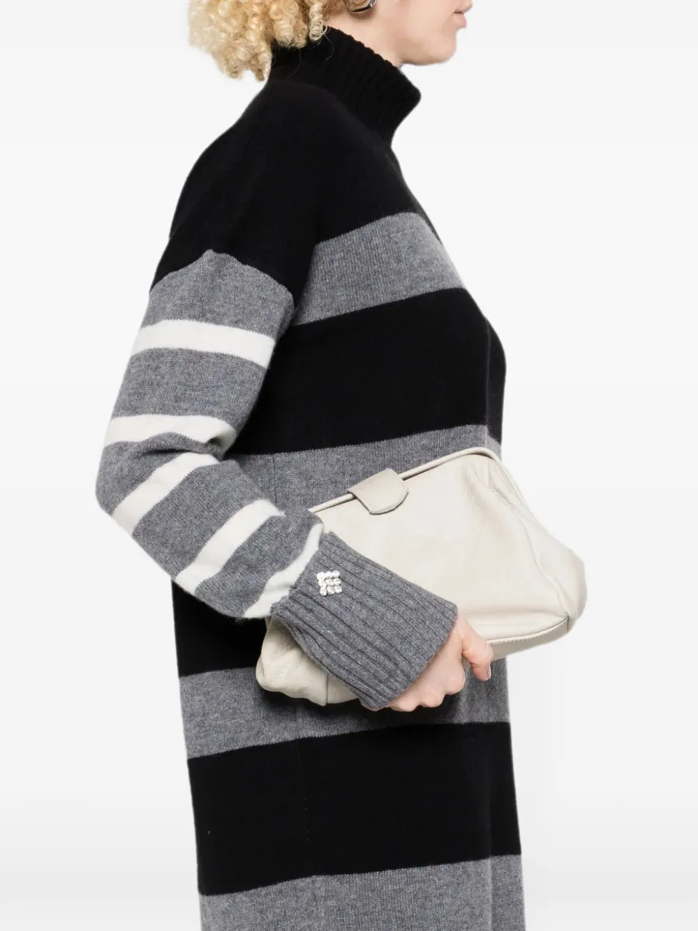 SOMMET Luma leather shoulder bag - Toni neutri