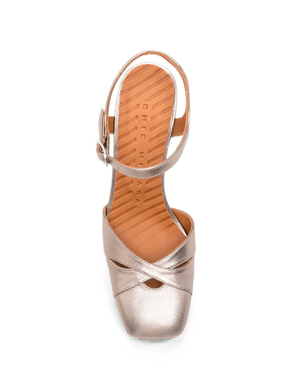 Chie Mihara Oidina metallic crossover-strap pumps Goud
