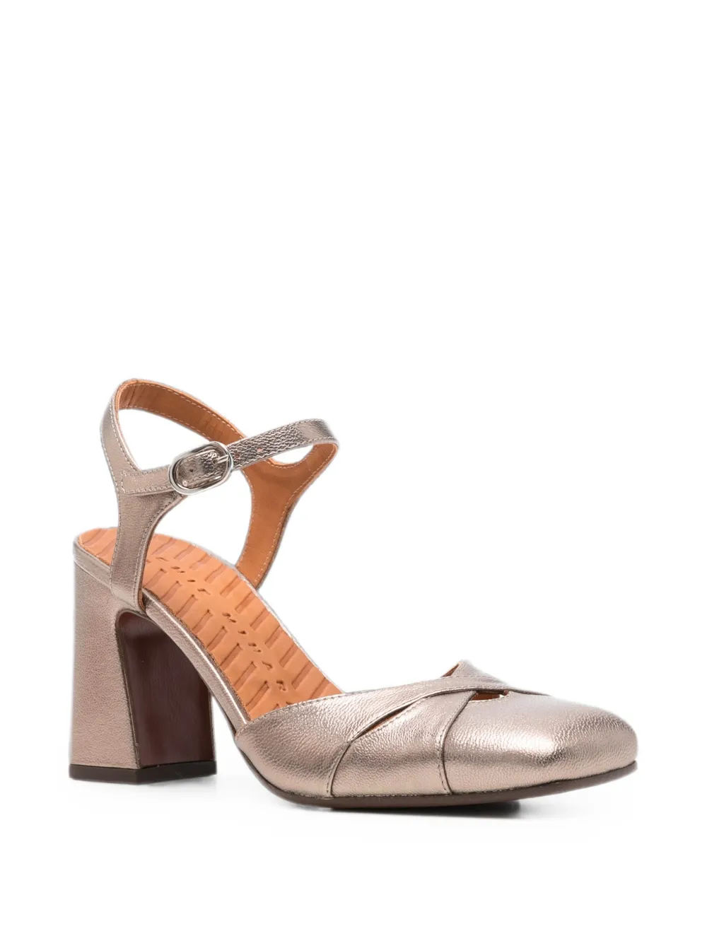Chie Mihara Oidina metallic crossover-strap pumps Goud