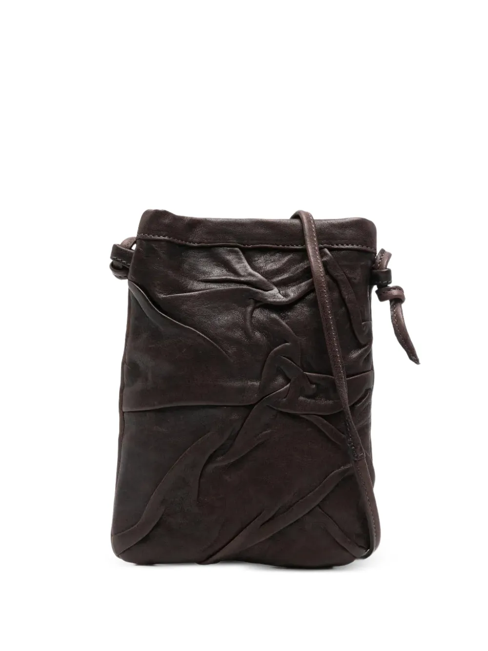 SOMMET Paloma Plump leather shoulder bag - Marrone