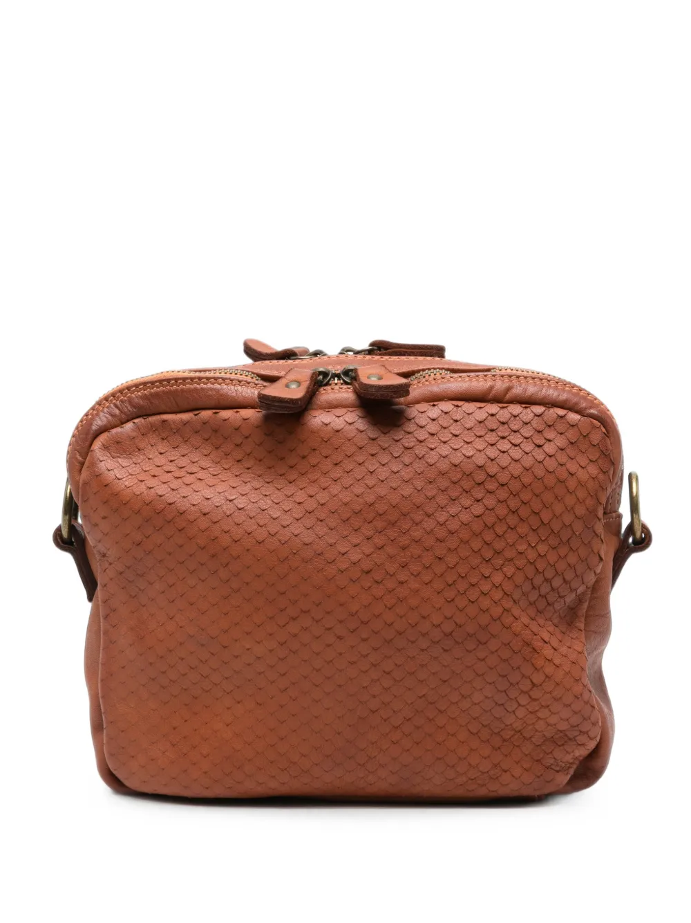 Sommet Arlo Cobra Leather Shoulder Bag In Brown