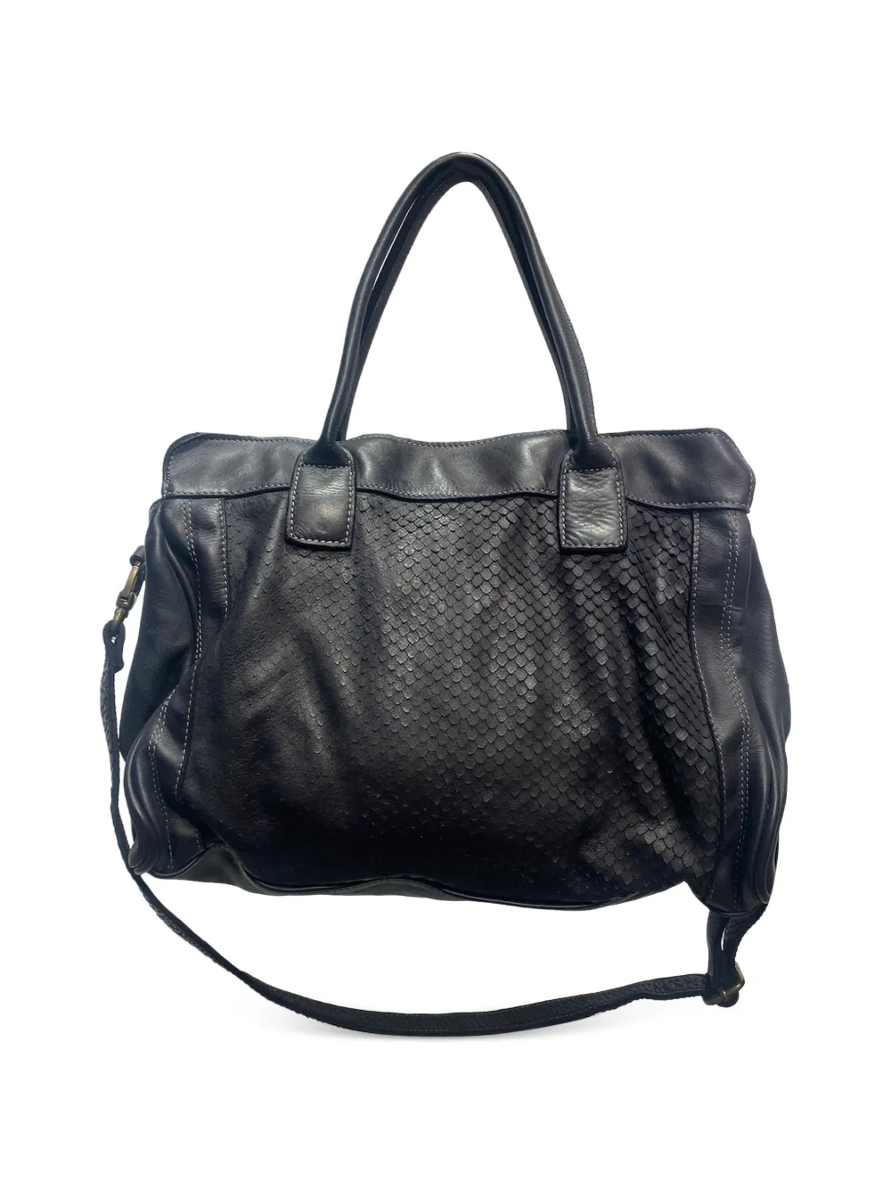 SOMMET Kael Cobra snake-effect leather shoulder bag - Nero
