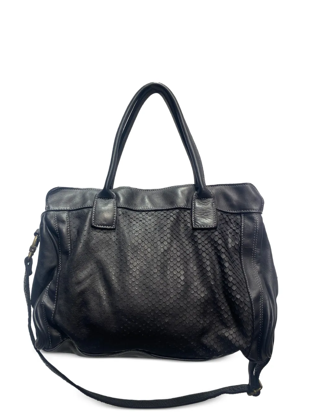 SOMMET Kael Cobra snake-effect leather shoulder bag - Nero