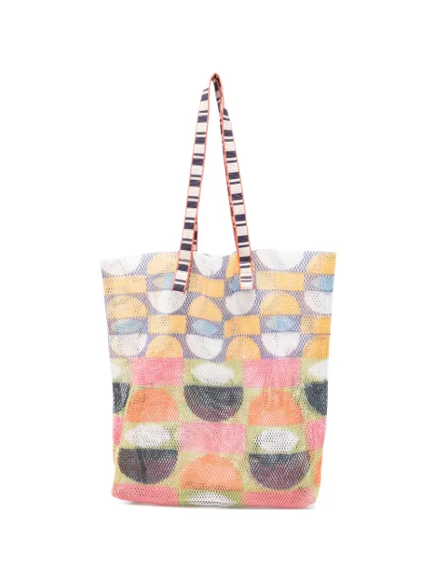 Épice Kanpur geometric-print mesh tote bag