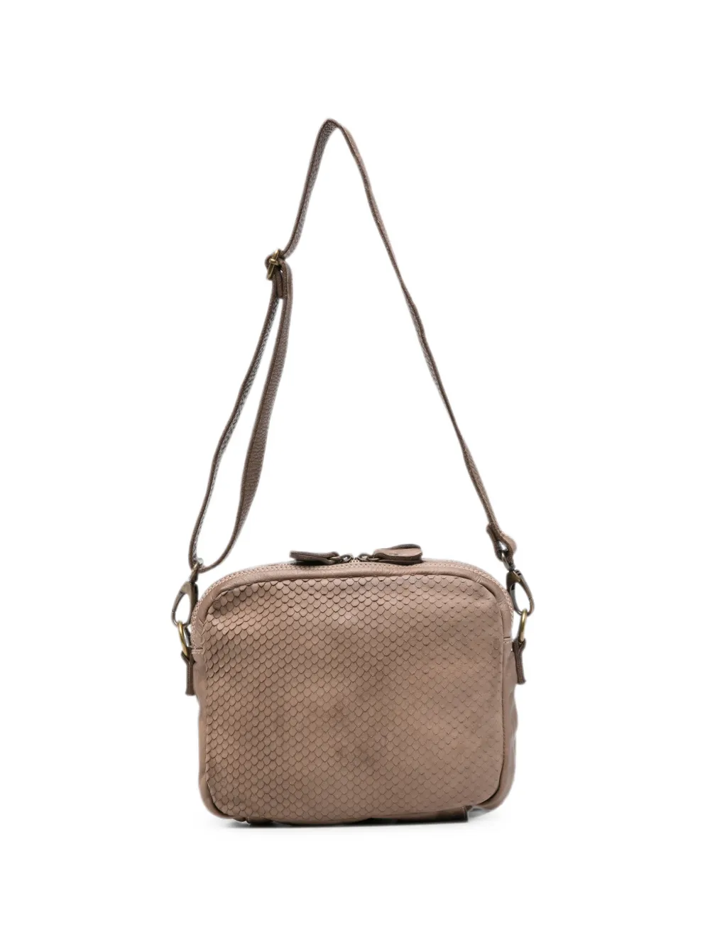 SOMMET Arlo Cobra scaled-effect leather shoulder bag - Toni neutri