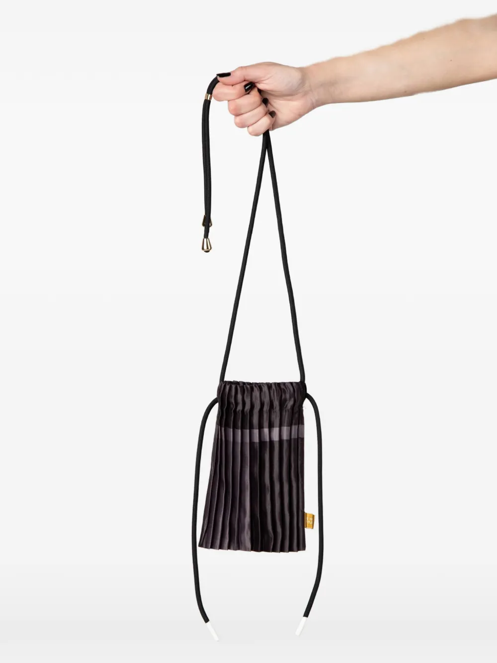 MULTITUDES BAGS pleated satin-finish mini bag - Viola