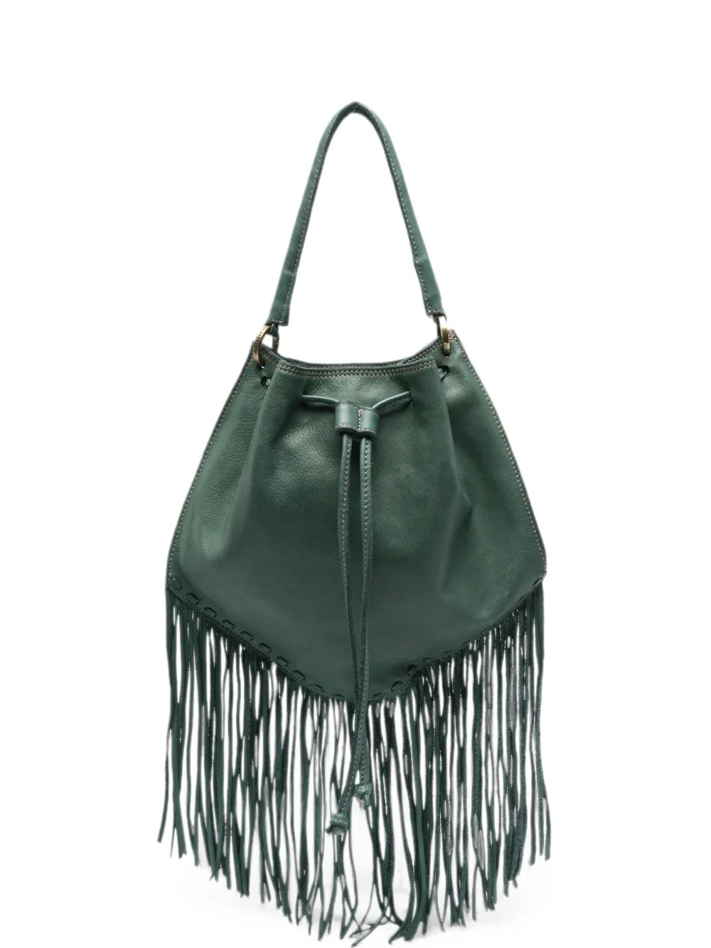 Caterina Lucchi Adelaide fringe-trimmed leather shoulder bag - Verde