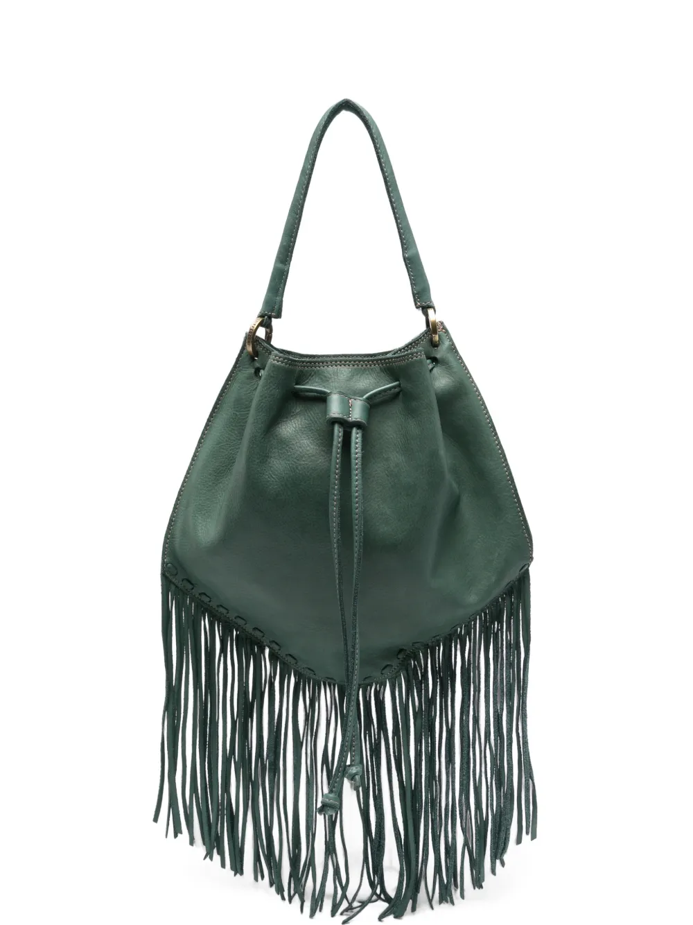 Caterina Lucchi Adelaide fringe-trimmed leather shoulder bag - Verde