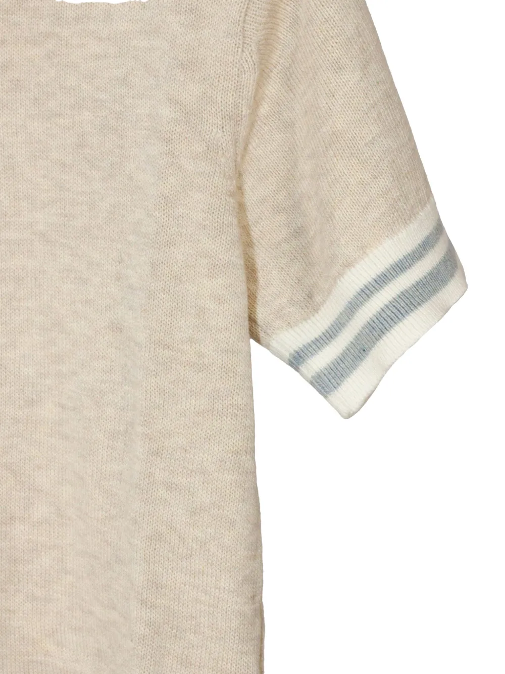 Eleventy Kids T-shirt met gestreepte afwerking en ronde hals Beige